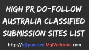 High PR DoFollow Australia Classified Submission Sites List 2020