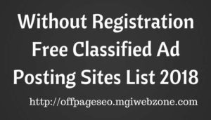 Without Registration Free Classified Ad Posting Sites List 2018