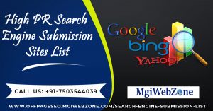 High PR Search Engine Submission Sites List 2020