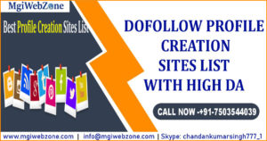 Dofollow Profile Creation Sites List with High DA